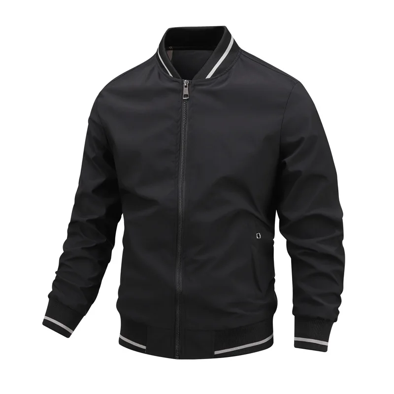 Spring Autumn Men's Stand Collar Sports Jacket Slim Fit Baseball Uniform Plus Size Casual Windbreaker Sports Zipper Jacket