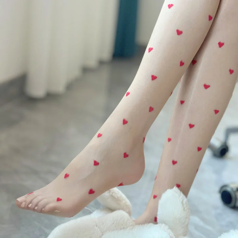 

Cherry Blossom8353Red Love Aurora Колготки с открытой промежностью, сексуальные шелковистые прозрачные носки