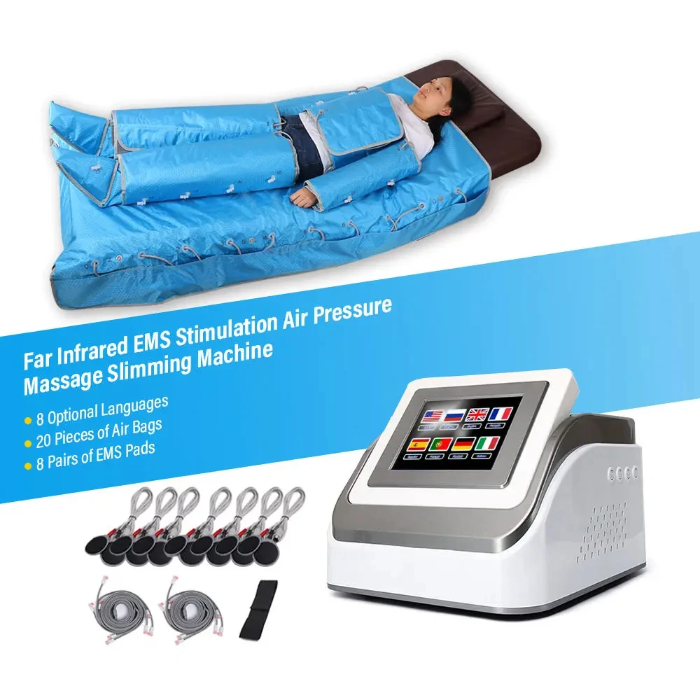 3 in 1 Lymphatic Drainage Machine Far infrared EMS Air Pressure Pressotherapy Body Massage Sauna Blanket