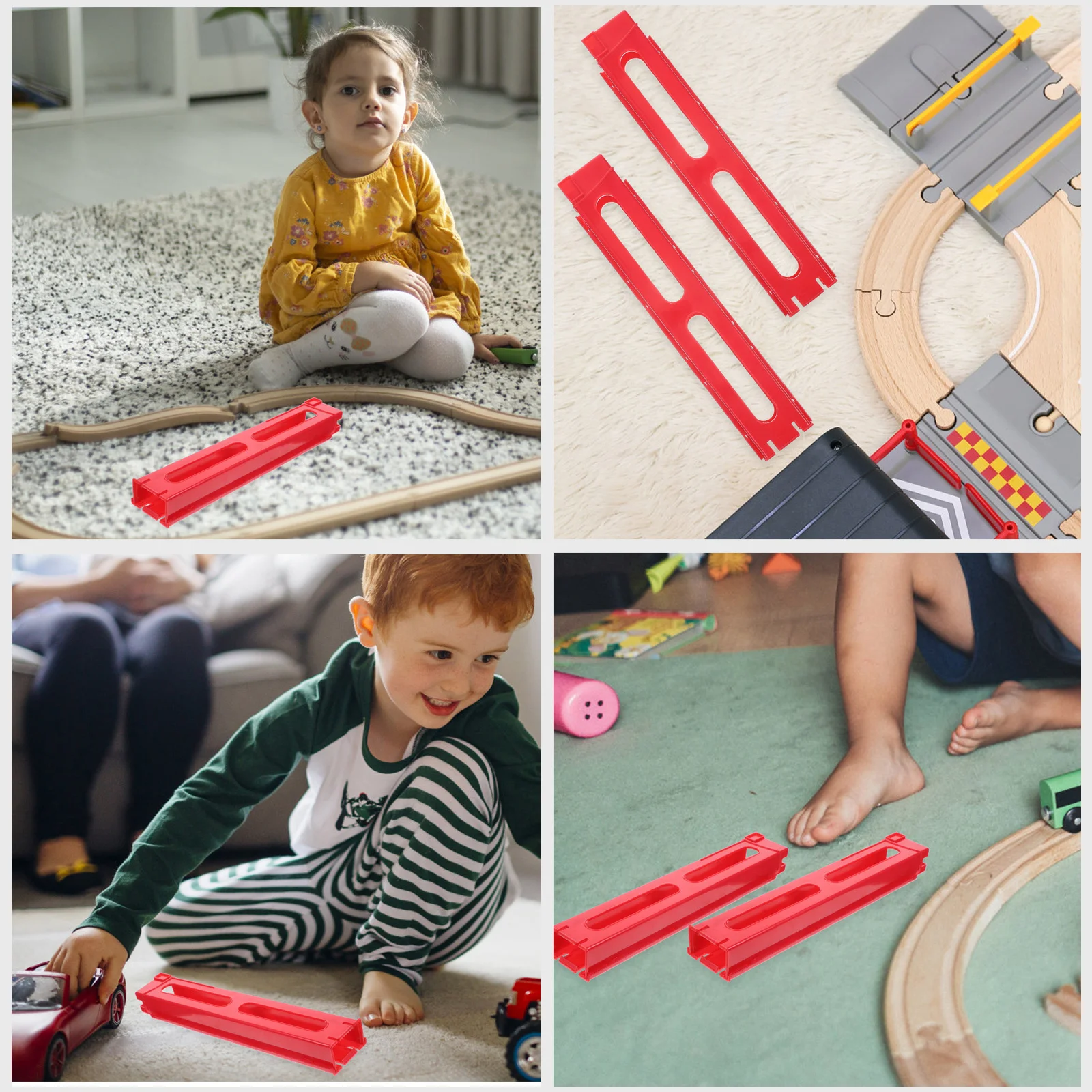3 個のドミノトレインクリップ耐久性のある拡張カードスロットホルダー子供用ドミノプレイビルディングアクセサリー親子インタラクション