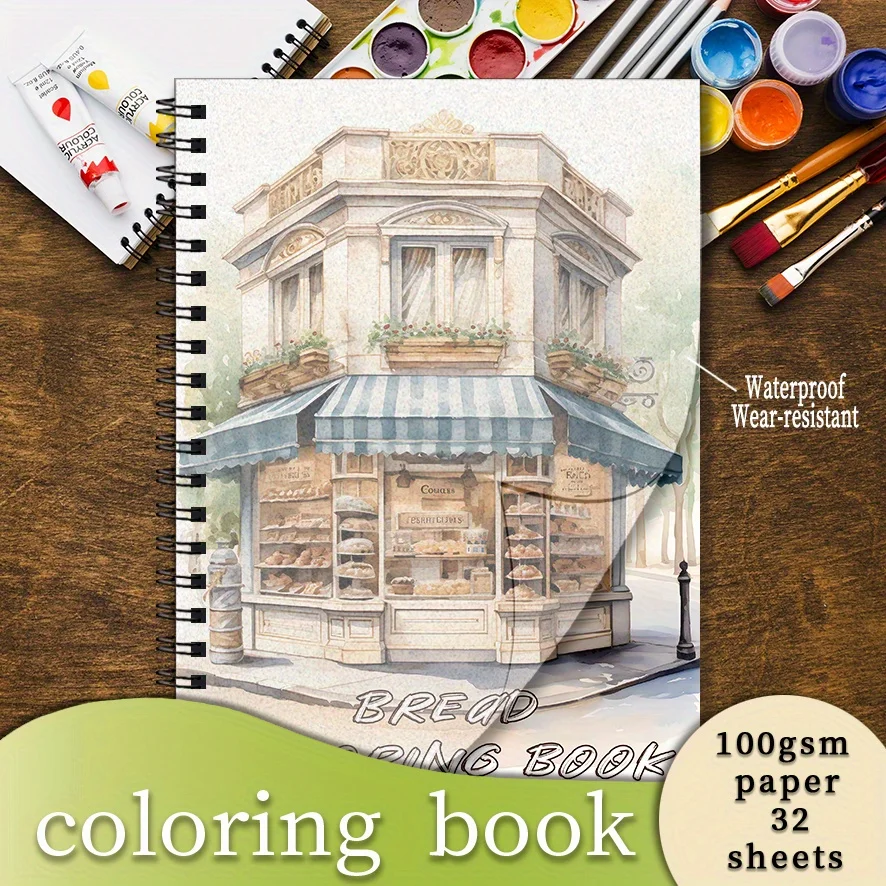 Adult Coloring Book - 8.3x 11.2 Inch 32 Pages Yummy Food Coloring Book - Helps Reduce Stress and Emotions, Positive Thinking, Su