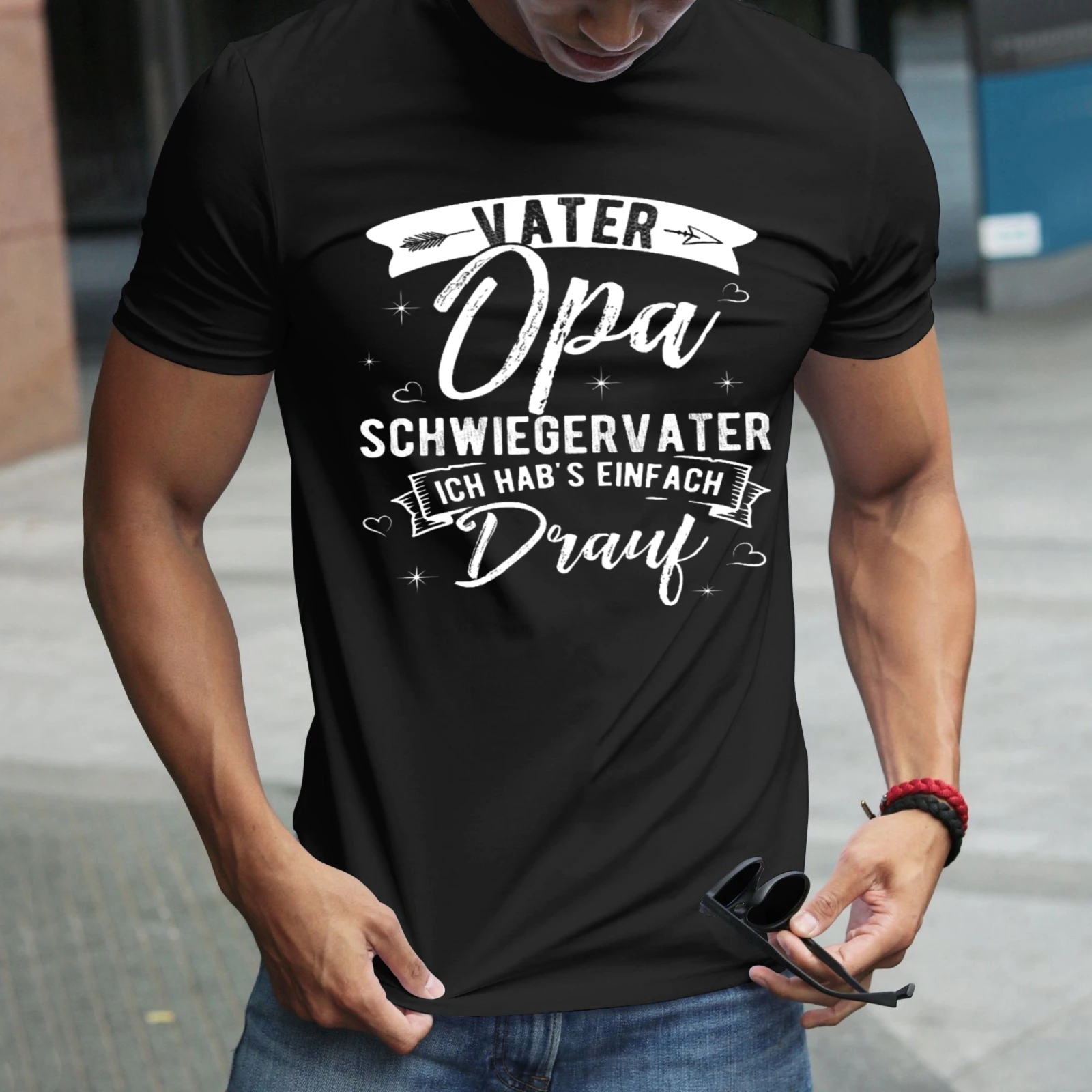 Herren-T-Shirt „Vater Opa Schwiegervater Ich Habs Einfach Drauf“ – perfekt für Freizeitkleidung, Partys und Karneval-Outfits
