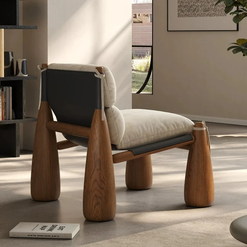 

Medieval solid wood leisure chair, household living room balcony