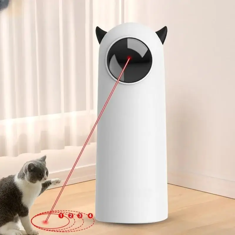 Interactive Cat Laser Toy with Automatic Pointer Enrichment for Active Play, Wireless and Chargeable Robotic Toys for Kittens