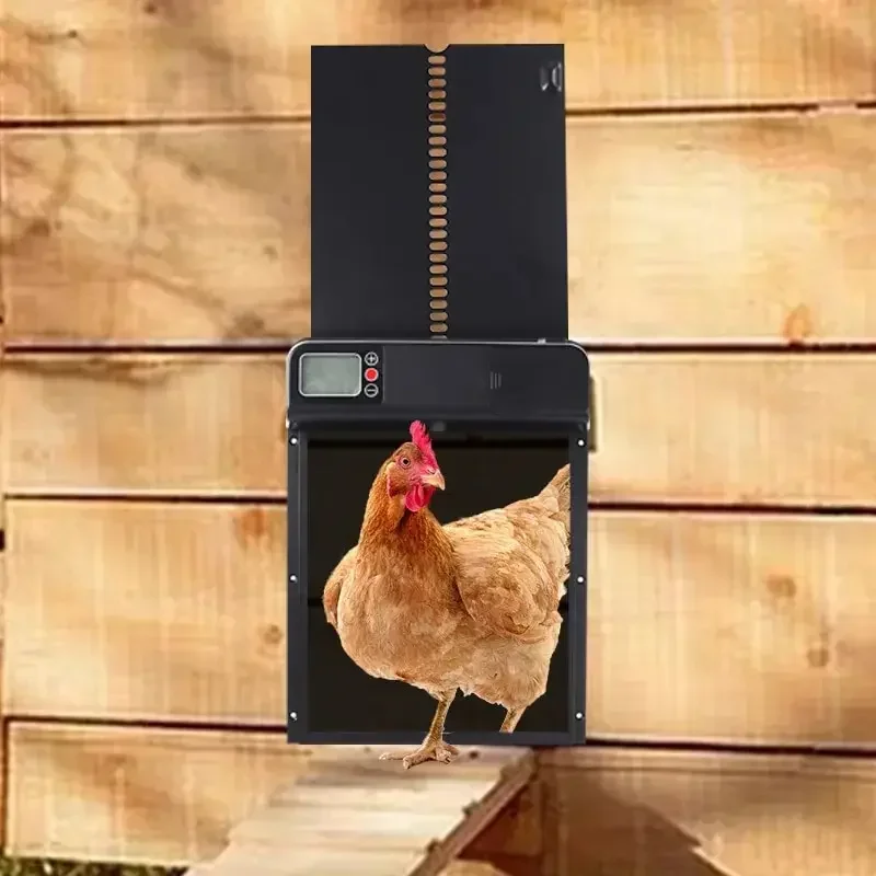 

Timer Automatic Chicken Coop Door Intelligent Anti-Pinch Induction Chicken House Door Waterproof Electric Poultry Gate for Farm