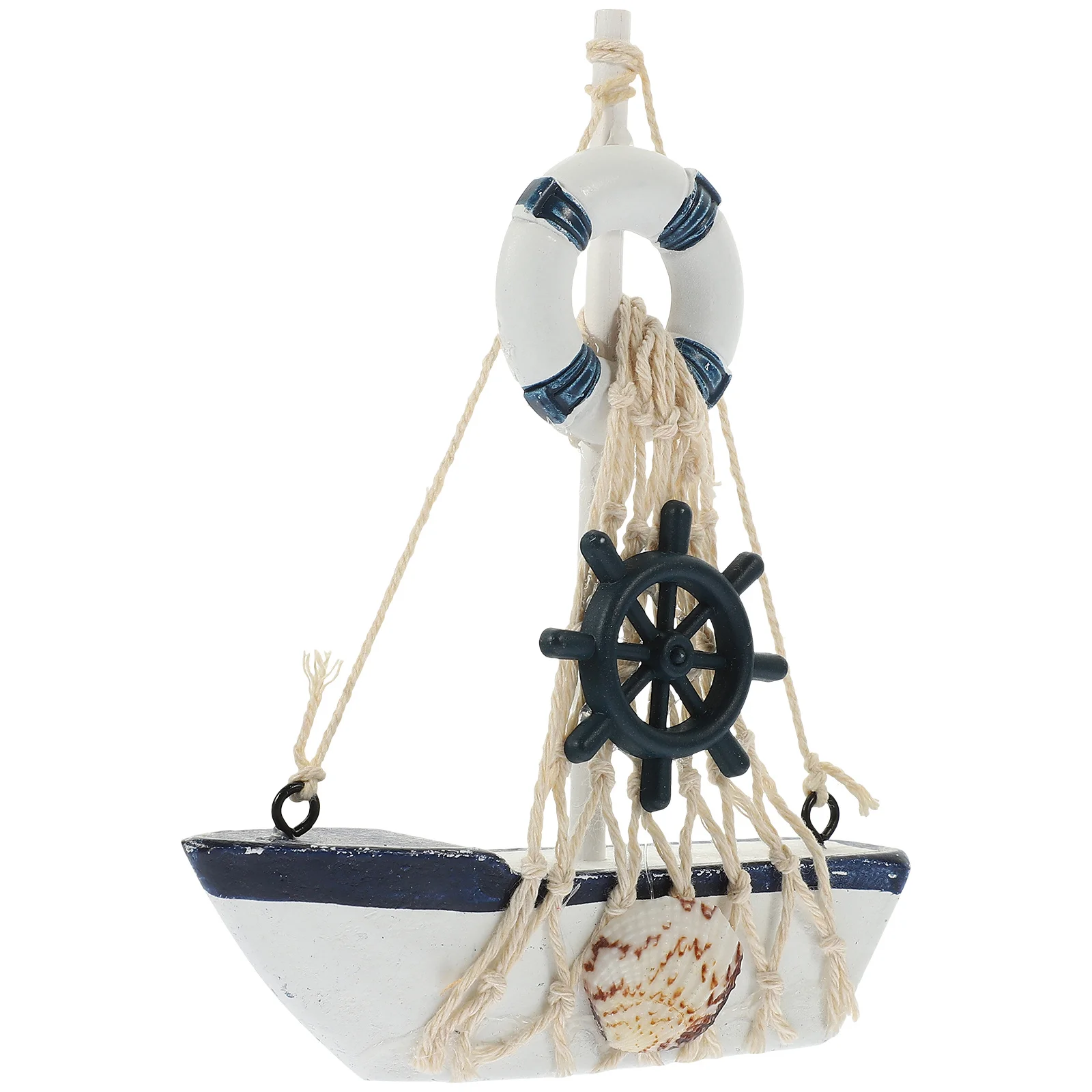 

Wooden Sailboat Ornament Mediterranean Nautical Theme Decoration Romantic Atmosphere Dining Table Car Office Bedroom
