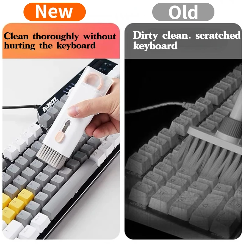 7-in-1 Computer Keyboard Cleaner Brush Kit Earphone Cleaning Pen   For Headset Keyboard Cleaning Tools Cleaner Keycap Puller Kit