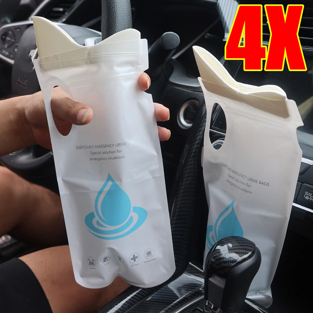 

1/4Pcs Car Mounted Disposable Urine Bag Emergency Portable Multipurpose Large Capacity Convenient Bag Universal Car Supplies