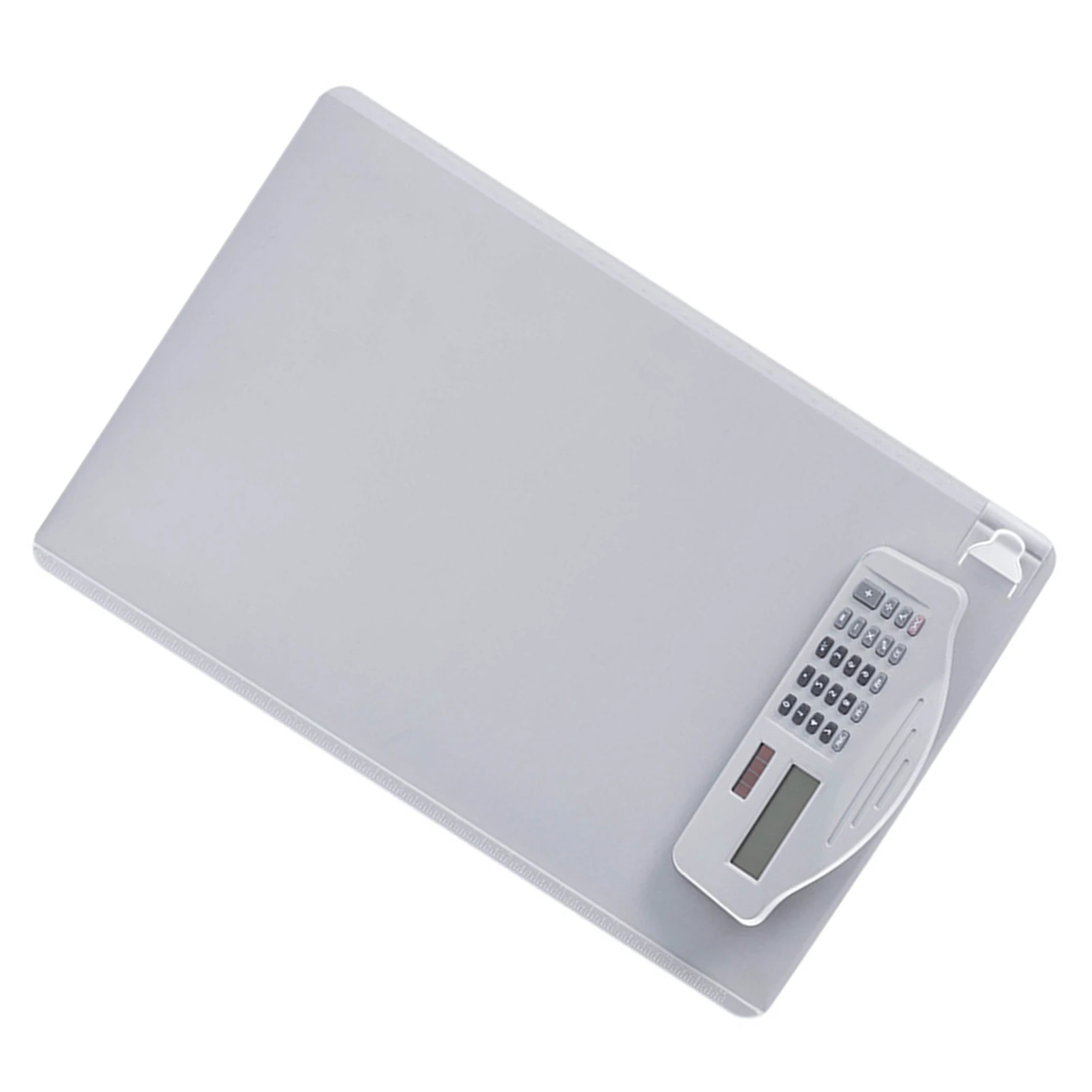 

Многофункциональный планшет-клипборд с калькулятором, блокнотом для записей, слотом для ручки и линейкой для бумаги формата А4, подходит для студентов, офиса, бизнеса.