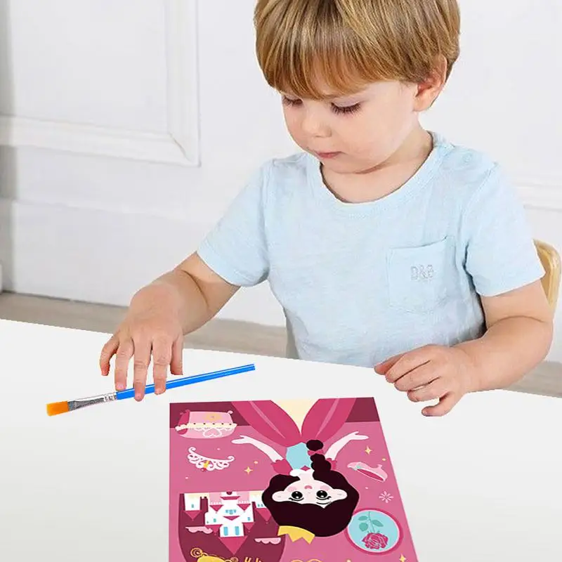 Kit de Arte de arena de colores, imágenes de Arte de arena de colores, 10 hojas, tarjetas de pintura de Arte de arena, juguetes educativos de aprendizaje