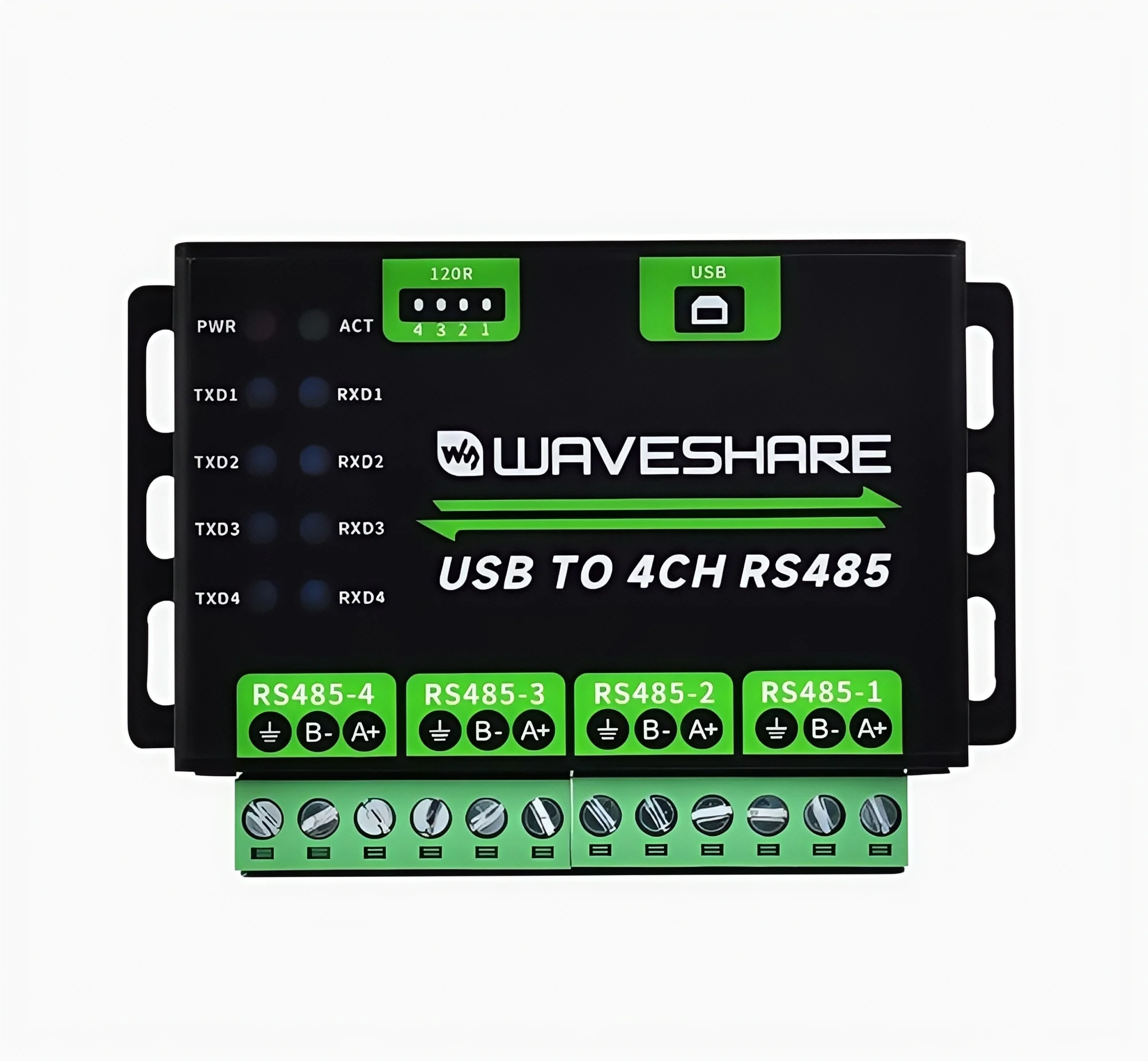 USB TO 4CH RS485 산업용 USB에서 4채널 RS485 변환기 USB에서 485 시리얼 통신 모듈 금속 하우징