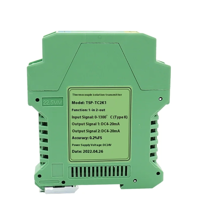TSP-TC Thermocouple Signal Isolator 1in1out/1in2out/2in2out DC24V 4-20mA 0-10V Temperature Signal Isolation Transmitter