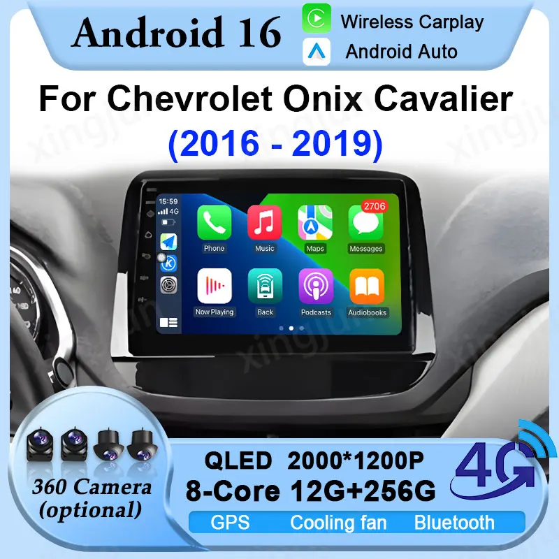 Android 16 For Chevrolet Onix Cavalier 2016 2017 2018 2019 Car Radio Multimedia Video 2 din Player Carplay Touch Screen 8 Core
