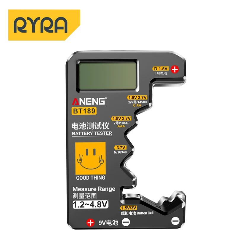 Digital Battery Tester LCD Display AA/AAA/9V/1.5V Button Cell Battery Capacity Check Detector Capacitance Capacitor Tester