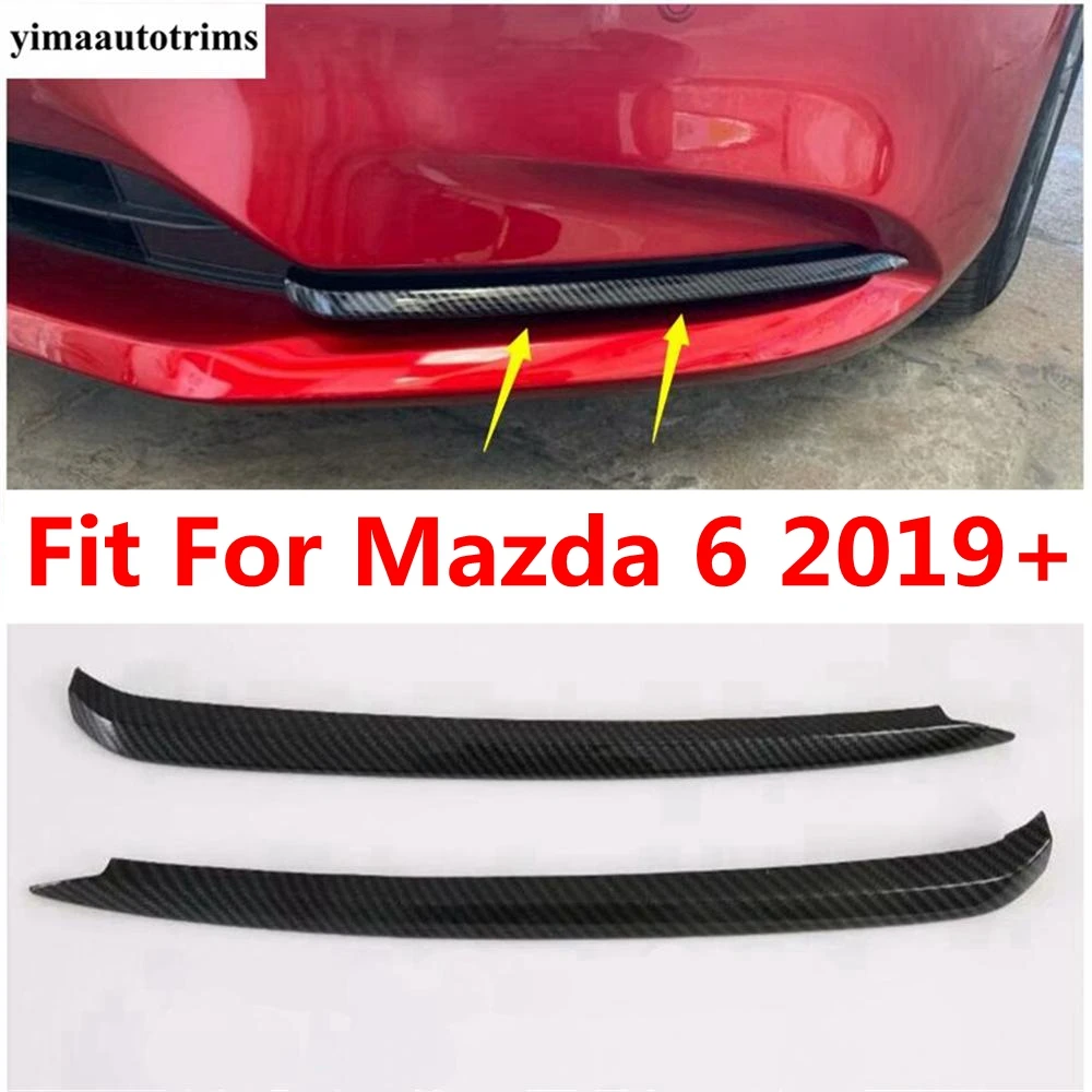 

For Mazda 6 2019 - 2024 Front Fog Lights Lamps Eyelid Eyebrow Strip Cover Trim Carbon Fiber Look Accessories Exterior Kit