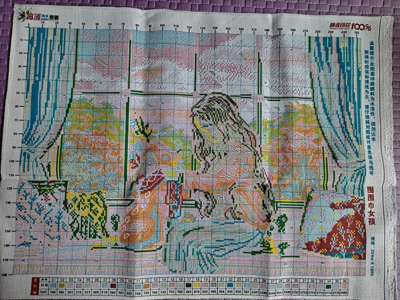 54*73cm 11CT drukowany haft krzyżykowy, dekoracje dla domu DIY, zestaw zestawy do haftu pełny nici jedwabne nowa kreskówka dziewczyna nowa