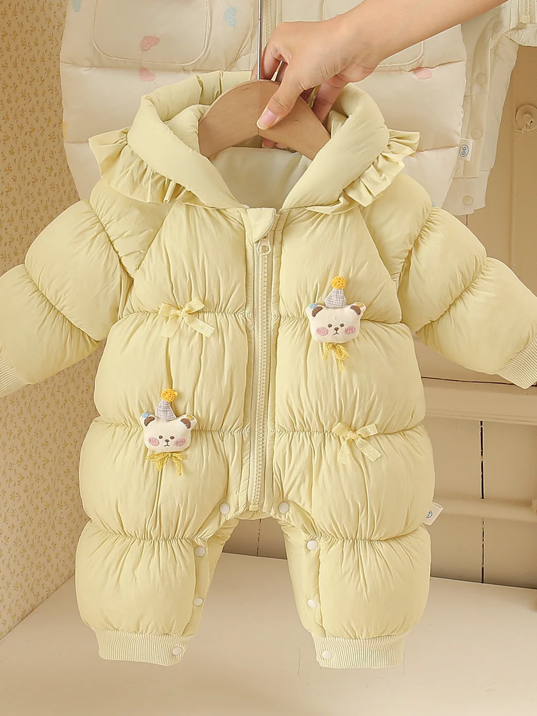 

Хлопковая одежда Thiened для маленьких девочек, зимняя уличная одежда, комбинезон на подкладке, милая и сли, теплая одежда для арфы