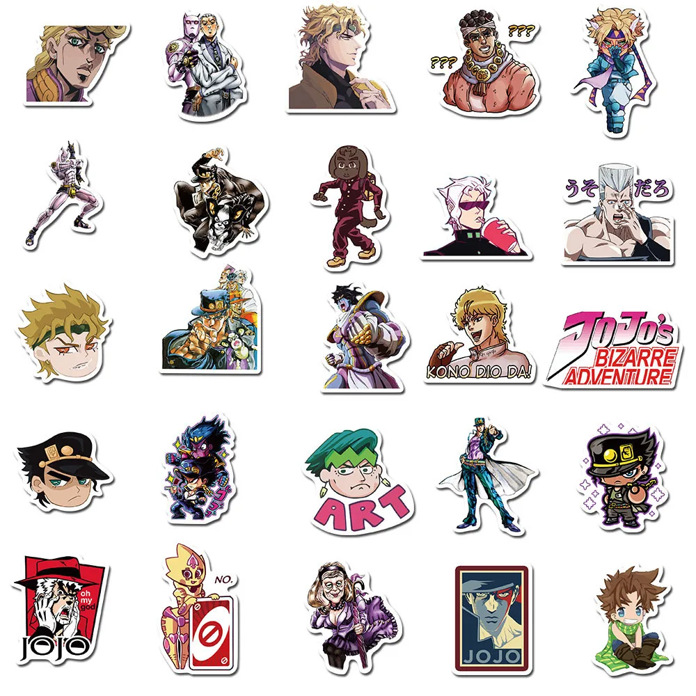 

50Pcs/Set JoJos BizarreAdventure Series HD Printd Sticker DIY Hand Account Diary Decoration Notebook Phone High Quality Sticker