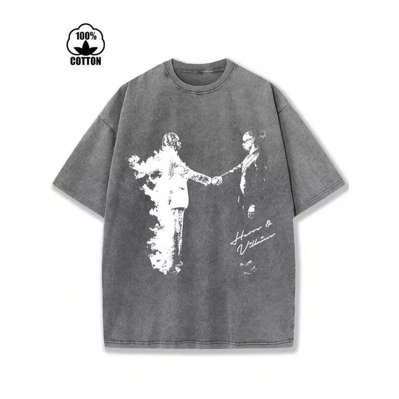 Friend Printed T-Shirt, 230g Washed, High-Quality Wax Printed Cotton Retro Fashion Brand T-Shirt, Suitable For Summer T-Shirt With A Certain Thickness, Holiday Gift