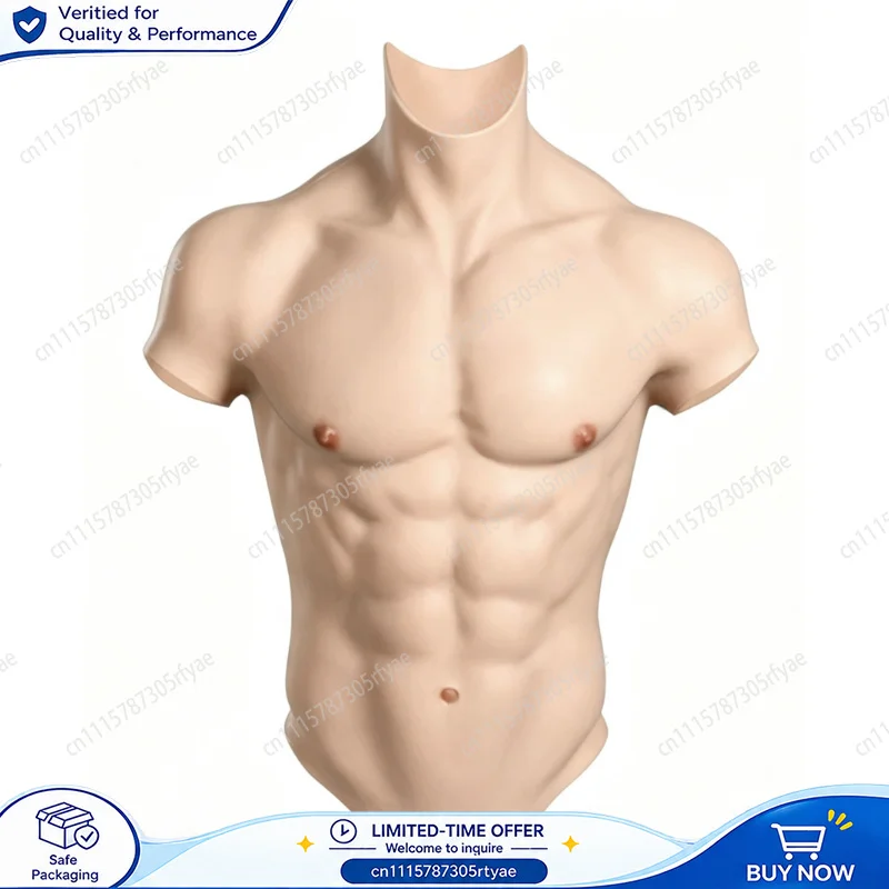 Lifelike Silicone Muscle Suit Fake Pectoral Abdominal Chest Muscle Costume for Cosplay Actor Masquerade Performance
