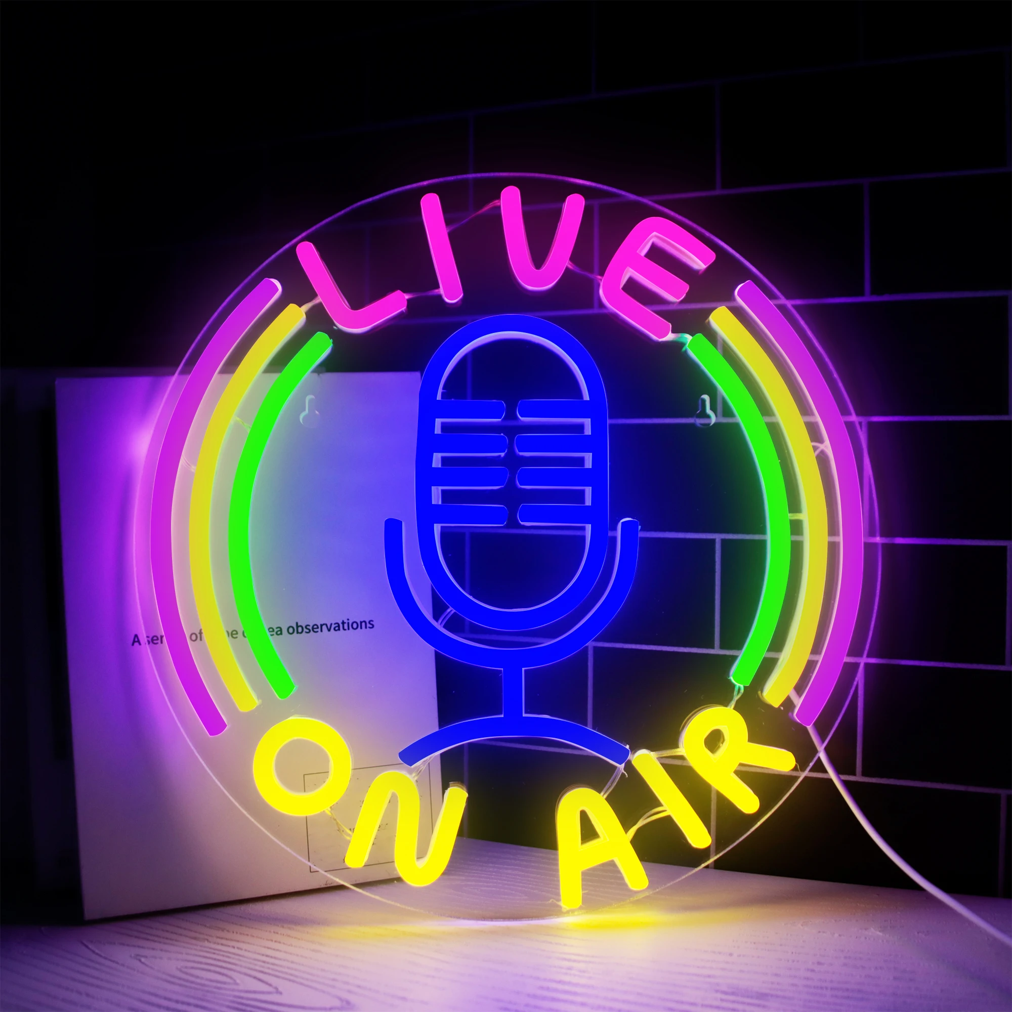 Live On Air Neon Bord Led Muur Decor Borden Studio Game Room Omroep Kamer Jongens Kamer Tieners Geschenk Esthetische Decor Neon Lichten