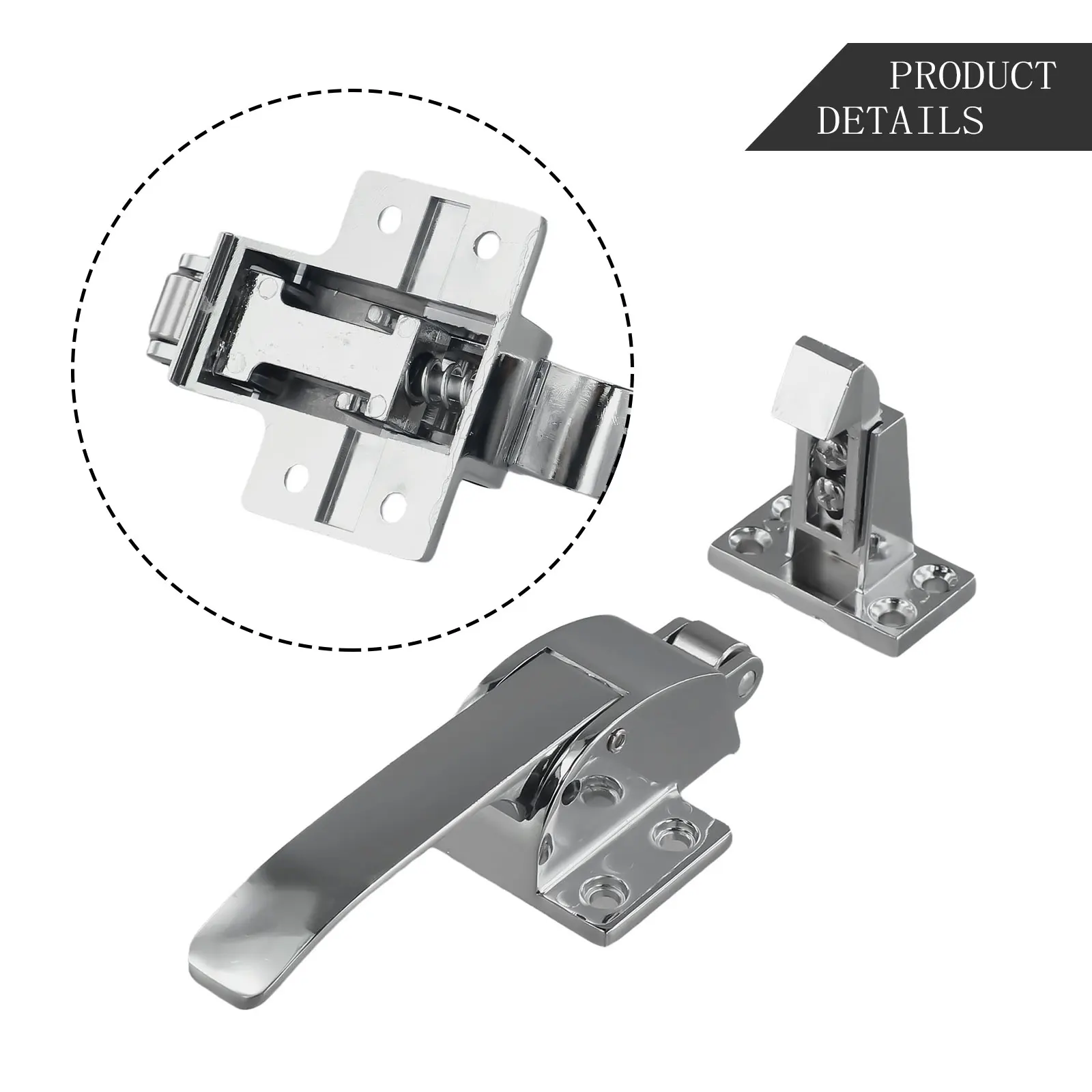 

Reliable Adjustable Latch Handle Walk In Freezer Cooler Roller Silver Tone Spring Loaded Zinc Alloy Adjustable