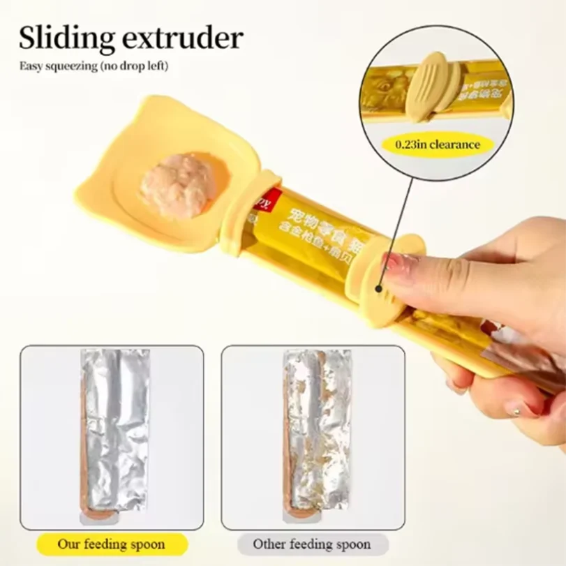 

Cat Strip Feeder Spoon Long Handle Lickable Wet Food Dispenser for Cats Pet Meat Puree Squeeze Dispensing Spoon Pet Supplies​​
