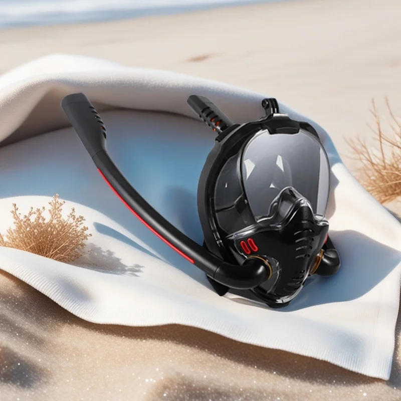Professional Double Tubes Full Face Snorkel Mask New Breathing Mode 180° Panoramic Anti-Fog Diving Mask Dry Top System For Adult