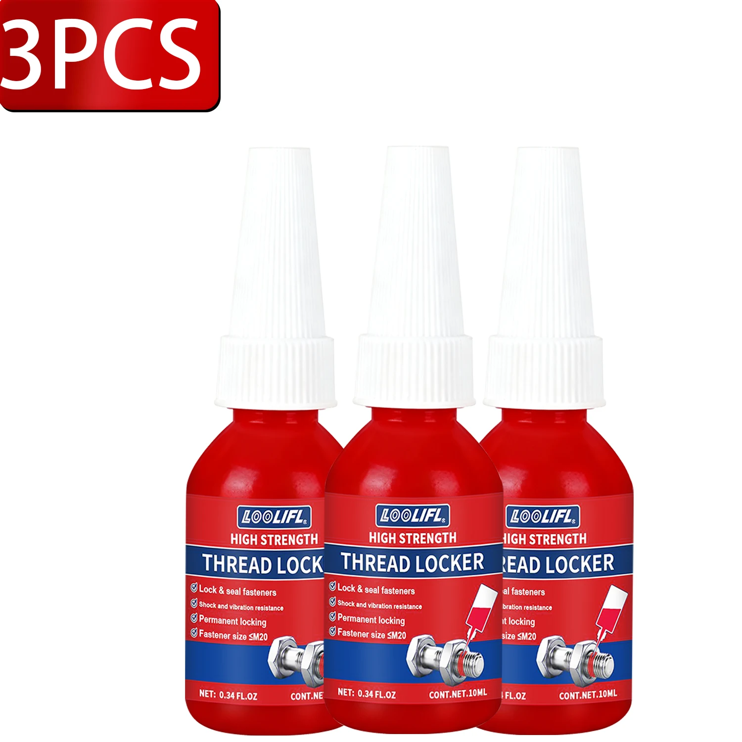 LOOLIFL 243 271 Schraubensicherungsmittel Roter Schraubenkleber Gewindesicherung Anaerober Klebstoff Universelles Gewindedichtmittel