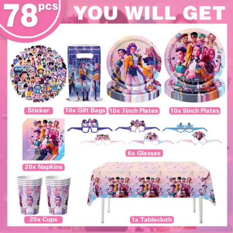 Cartoon Anime Geburtstagsparty Dekorationen Papier-Tischgeschirr Servietten Tischdecke Teller Becher Geburtstagszubehör Hintergrund Notizen Armband