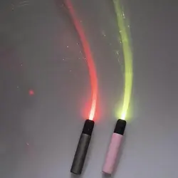 Rechargeable LED Fiber Optic Whip Light 360° Swivel Optical Whips Multicolor Disco RGB Sparkle Flow string Light Dancing Glowing
