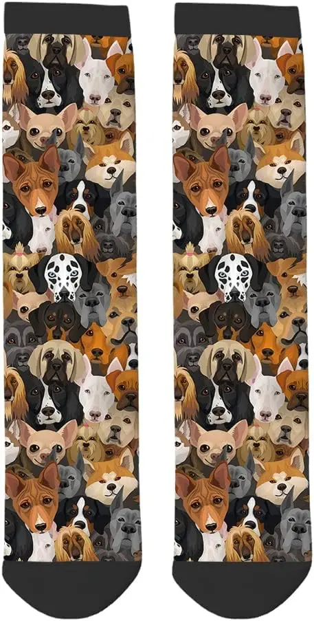 Lustige Socken, Cartoon-Tropen-Neuheit, lässige Crew-Socken, kontrastierendes Farbdesign für Damen und Herren, Geschenk, atmungsaktive, rutschfeste Sportsocken