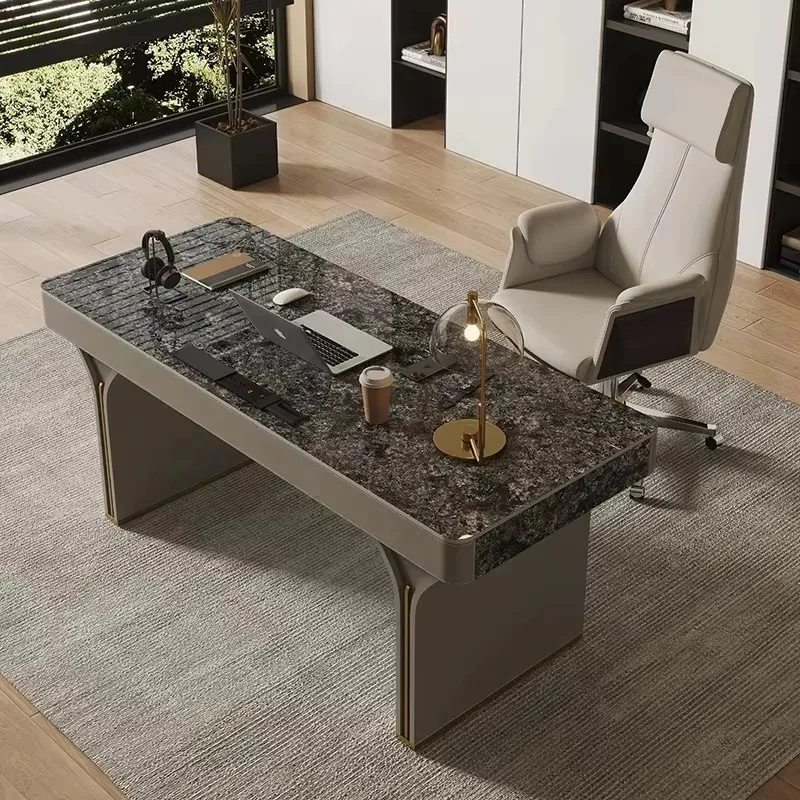 

Asthetic Designer Office Desk Desktop Writing Black Height Computer Desks Study Organisation Mesa Para Computador Furniture