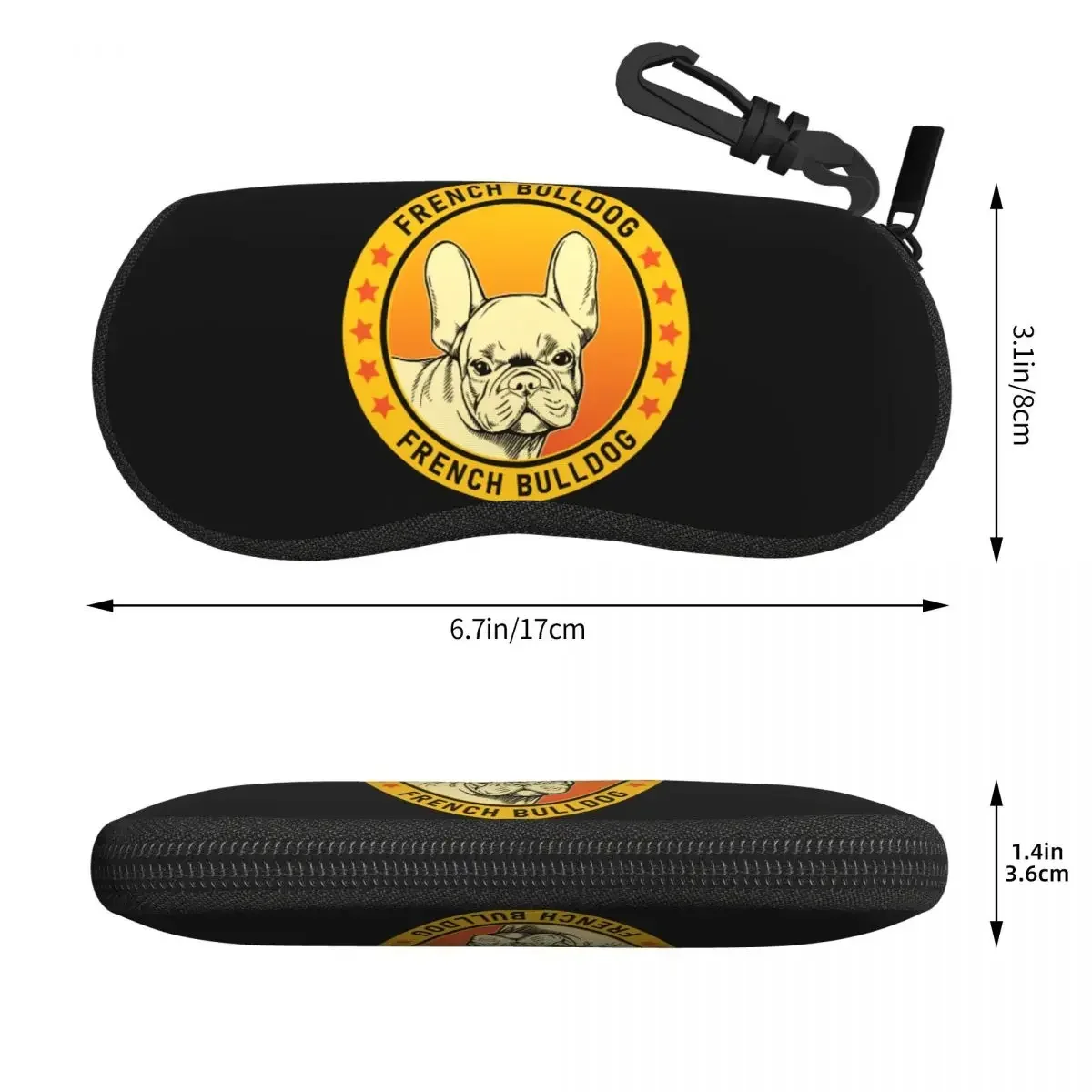 Custom French Bulldog Shell Eyeglasses Case Women Men Cool Dog Portrait Glasses Case Sunglasses Box Pouch