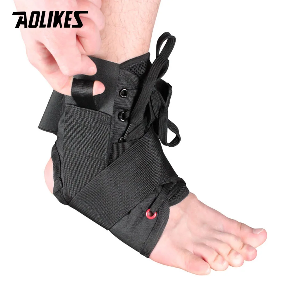 AOLIKES 1PCS Adjustable Bandage Sports Foot Anklet Wrap Ankle Brace Support Elastic Splint for Guard Sprains Injury Protector