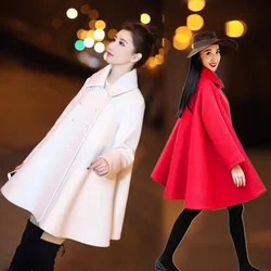 Autumn Winter Plus Size Women Coat Woolen Cloth Cloak Loose Overcoat Female High Quality 2024 Manteau Femme Hiver Oversize Q323