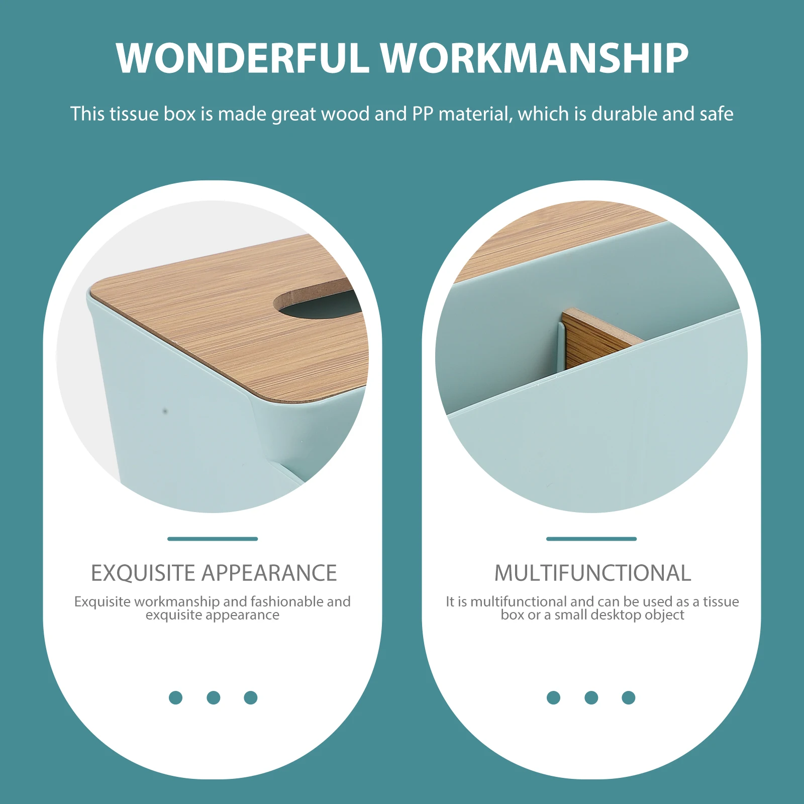 

Practical Tissue Box Storage Container Reusable White Square Holder Vanity Table Kitchen Bedroom Living Room Decor Modern Phone