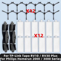 Compatible For Philips Homerun 2000 / 3000 Series, TP-Link Tapo RV10 / RV30 Plus Spare Parts Accessories Filter Main Side Brush