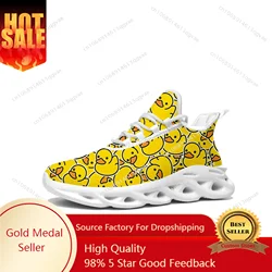 Yellow Duck Printed Flats Sneakers Mens Womens Sports Running High Quality Sneaker Lace Up Mesh Footwear Tailor-made Shoe White