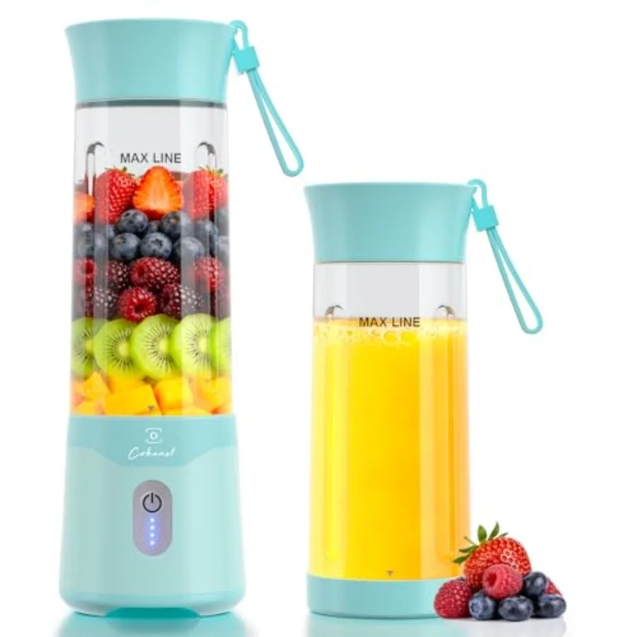 

Portable Blender, USB C Rechargeable Personal Blender, Small Smoothie and Shake Maker with 6 Blades, Compact Travel Mini Juicer