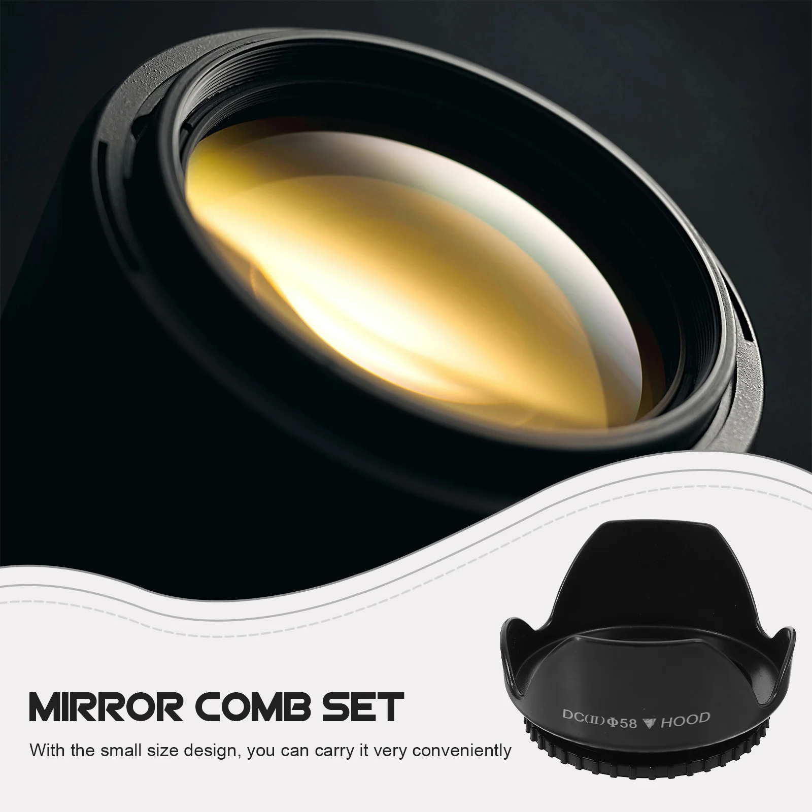 

Universal 58mm Dslr Camera Lens Hood Black ABS Plastic Durable Impact Protection Glare Prevention Compatible