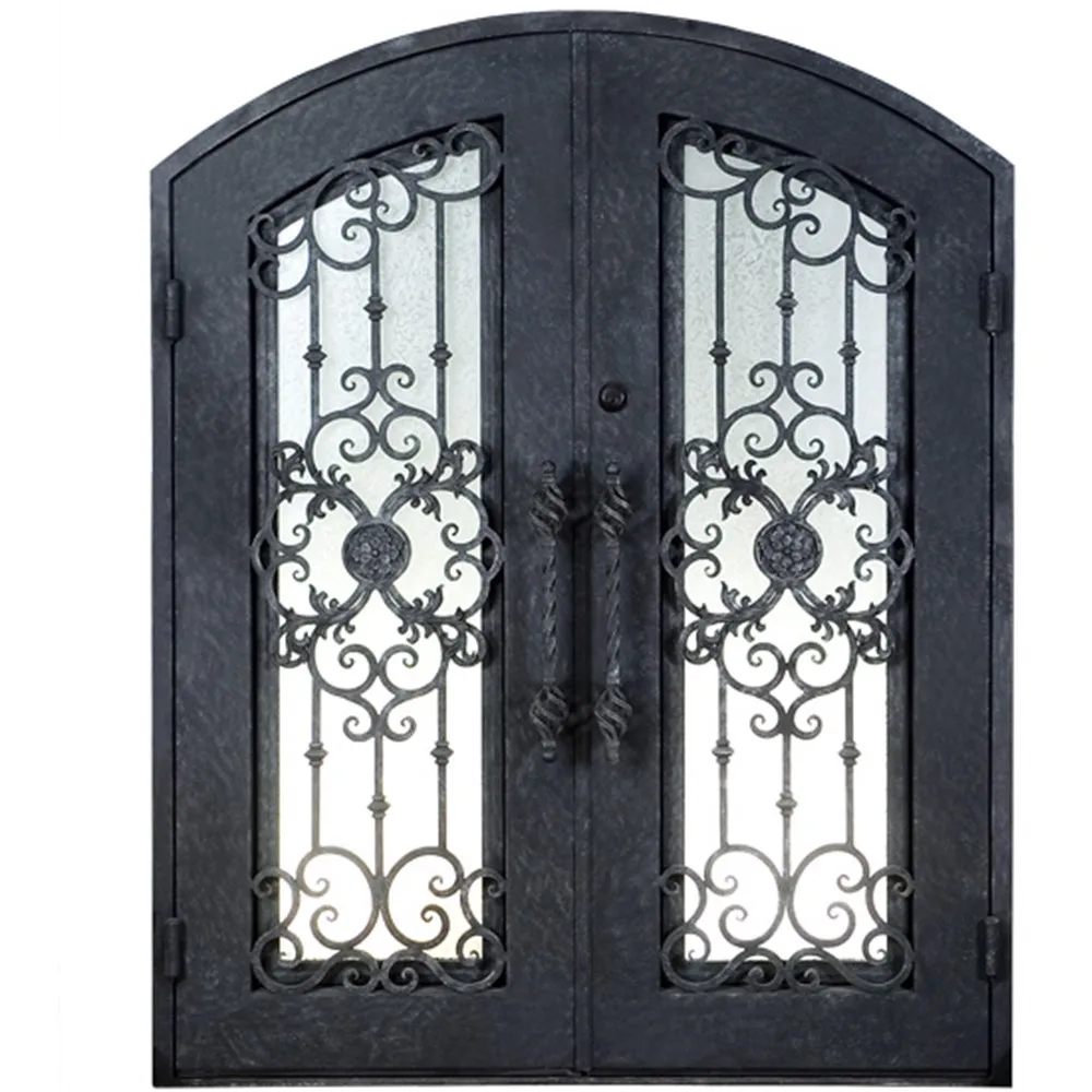 Home Use Steel French Front Wrought Iron Door China Factory Suppliers