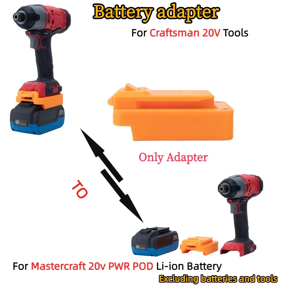 

Adapter/Converter for Mastercraft 20v PWR POD Lithium Battery TO Craftsman 20V Drill Driver Power Tools Accessory(Only Adapter)