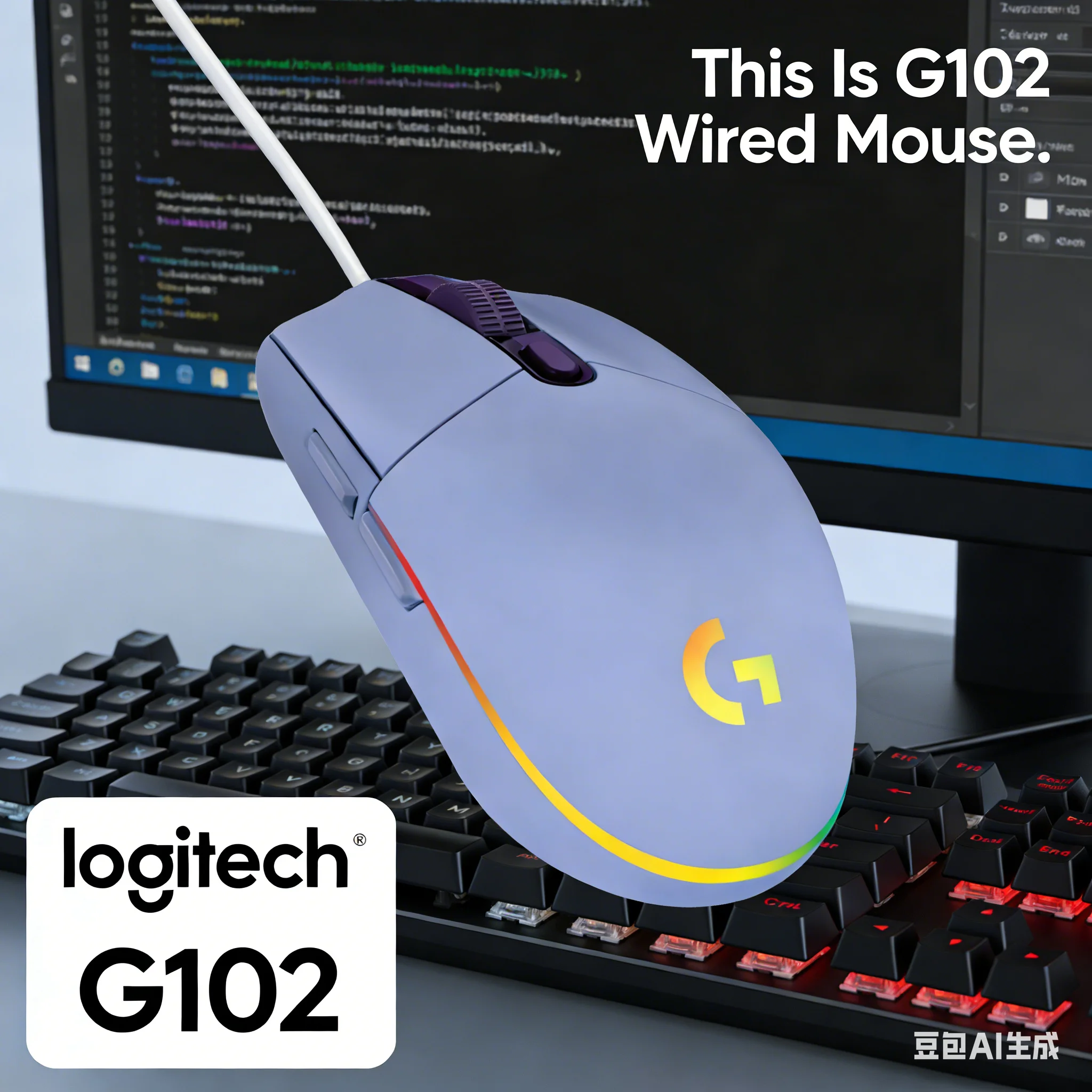 

Игровая мышь Logitech G102 с регулируемым разрешением 8000 DPI, RGB-подсветкой и эргономичным дизайном