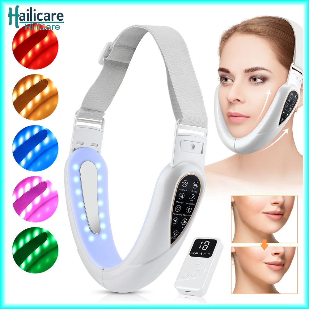 

V Face Face-lifting Instrument Face Massager LED Photon Therapy Double Chin Remover V Face Shaped Cheek Lift Belt Machine