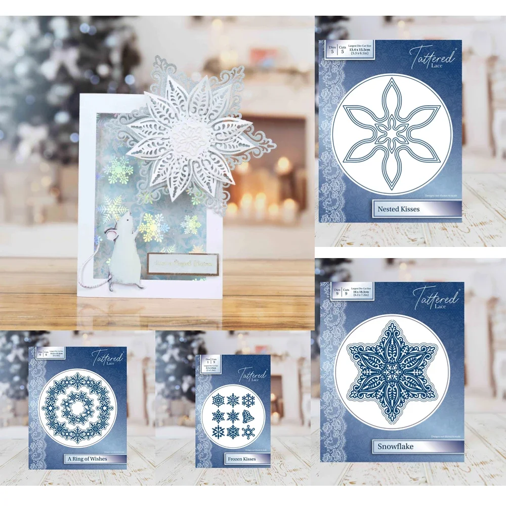 Snowflake Christmas Ring Frozen Kisses 2024 New Metal Cutting Dies Scrapbook Diary Decoration  Diy Greeting 2023