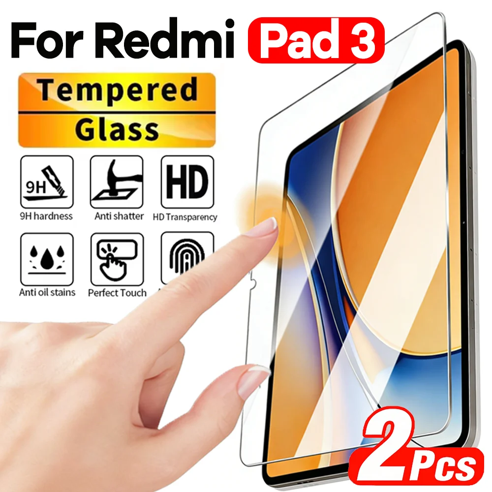 

2-1PCS Tempered Glass Screen Protector for Redmi Pad 2 11inch/Pad 2 Pro/Pad 3/Pad Pro 9h Hardness Anti-Scratch Protective Film