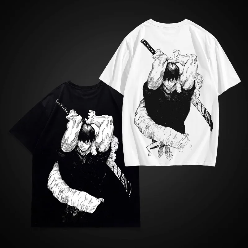 Jujutsu Kaisen Toji Fushiguro Double Sided Print Oversized Anime T Shirt,Japanese Anime，comfortable Fabric