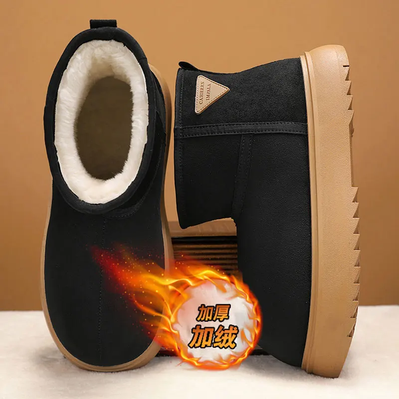 أحذية الكاحل أحذية الشتاء للرجال منتصف أعلى أحذية حذاء رجالي للرجال المتسكعون منصة رياضية كل مباراة إضافة المخملية مقاومة للاهتراء #3