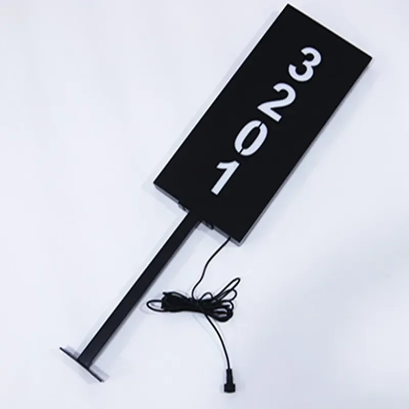 Manufacturer Price New Products Solar Energy 3D Acrylic Door Number Plates Sign Standing Door Number Office Door Light Box
